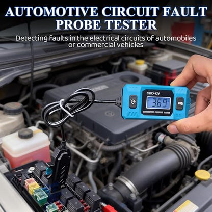 Automotive Circuit Fault Probe Tester, 20A 48V High-Precision Current Tester, Car Circuit Probe Tester, Car Relay Fuse Blade Checker with LED Display and Lighting for Various Vehicles