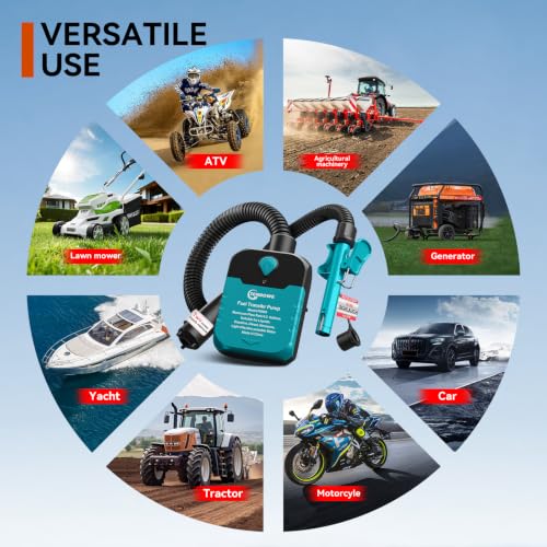 Fuel Transfer Pump with Auto-Stop,4.2 GPM electric gas can pump. - color: Blue