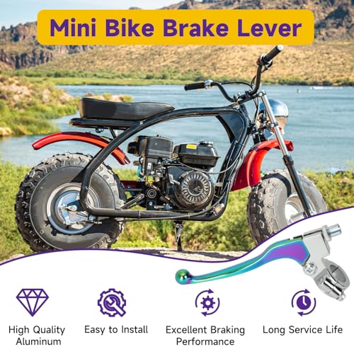 HIAORS 7/8" Mini Bike Brake Lever Left Clutch Handle Compatible with Coleman CT200U BT200X CT100U Baja DB30 MB165 Massimo TrailMaster MB200 SSR125 CRF50 CRF70 XR100 Pit Dirt Motorcycle Parts Rainbow - color: Rainbow