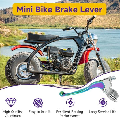 HIAORS 7/8" Mini Bike Brake Lever Left Clutch Handle Compatible with Coleman CT200U BT200X CT100U Baja DB30 MB165 Massimo TrailMaster MB200 SSR125 CRF50 CRF70 XR100 Pit Dirt Motorcycle Parts Rainbow - color: Rainbow