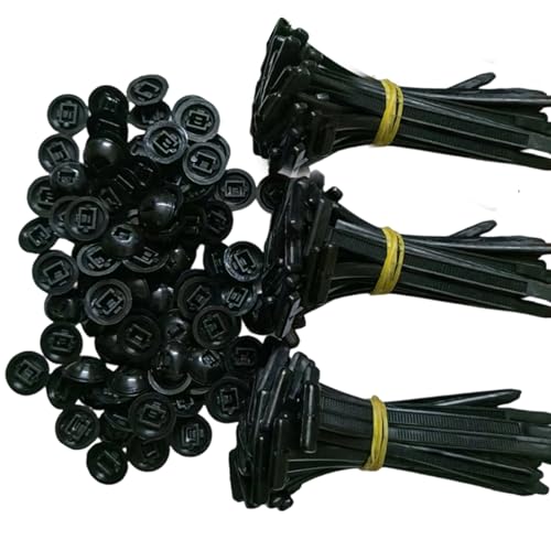 100PCS Snap-fit Nylon Fastening Clip for Car Repairs, Nylon Universal Cable Tie Buckle, Heavy Duty Self-Locking Zip Ties Holder Tools with Pin & Button Design, Fasteners Car Body