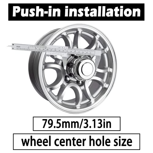 4Pcs 3.13" OD 3.31" H Push Through Trailer Wheel Center Cap for Rim - color: Chrome, size: 3.13" Hub 3.31" H