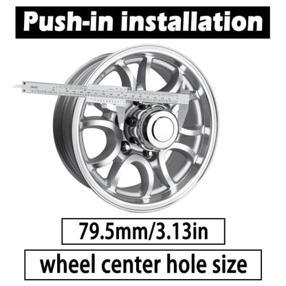 4Pcs 3.13" OD 3.31" H Push Through Trailer Wheel Center Cap for Rim - color: Chrome, size: 3.13" Hub 3.31" H