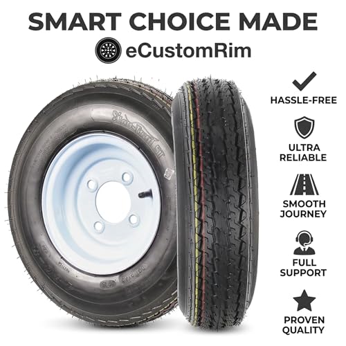 eCustomrim 2-Pack Trailer Tire Rim Assembly 4.80-8 480-8 LRC 4 Lug White