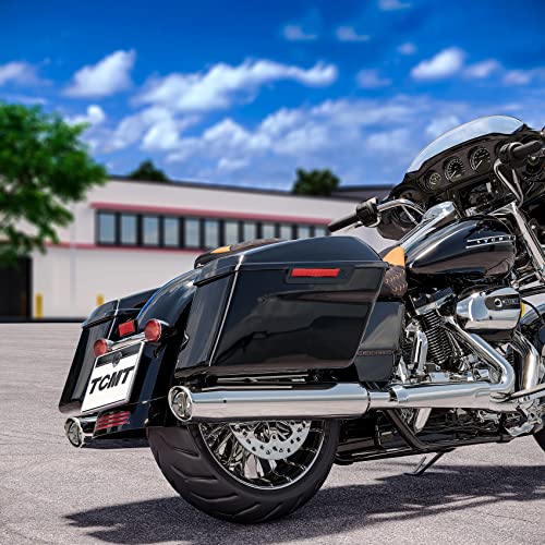 TCMT Hard Saddlebags Bag & Liners Carpet Insert W/Conversion Brackets Fit For Harley Softail 1984-2017 (except Softail Slim, Softail Deuce Models) - color: Black Conversion Brackets, size: Style C Vivid Black(Black Latches)
