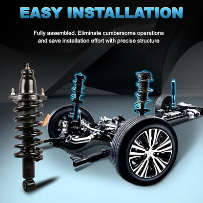 Front and Rear Struts Complete Assembly Compatible with 2001-02 Honda Civic - size: 171433 171434