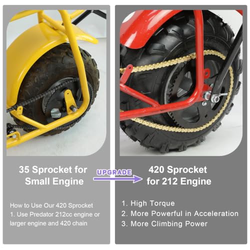 High Torque 60 Tooth Rear Sprocket with 420 Chain for CT200U CT100U - color: Gold