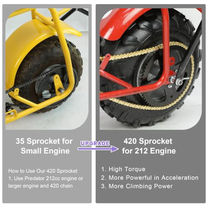 High Torque 60 Tooth Rear Sprocket with 420 Chain for CT200U CT100U - color: Gold