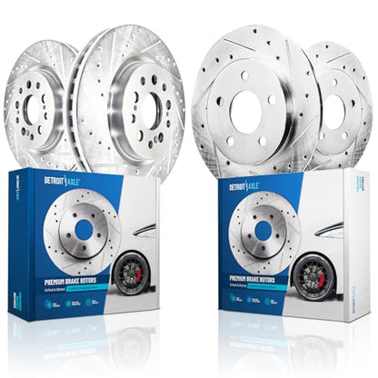 Detroit Axle - 4pc Drilled Slotted Brake Rotors for 2017-2021 Honda Clarity - size: 4R53306/kit