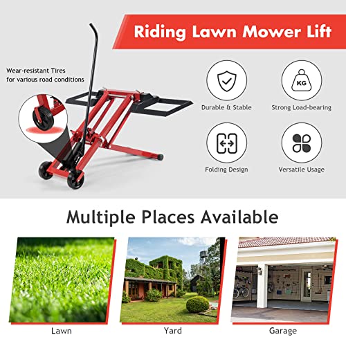 IRONMAX Adjustable Lawn Mower Lift, 500 LBS Weight Capacity