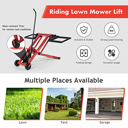 IRONMAX Adjustable Lawn Mower Lift, 500 LBS Weight Capacity
