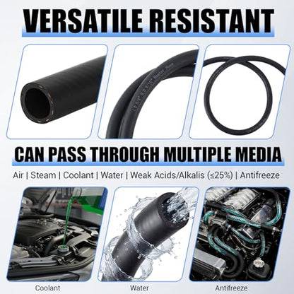 Outus 5/8", 50ft EPDM Heater Hose, 85PSI Black Coolant Hose Automotive - size: 5/8",50FT