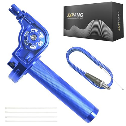 Universal CNC Quick Twist Throttle Kit with Cable for 7/8" Bars - Fits CRF50 70 110 125 230 250, KLX, XR, Pit & Dirt Bike, ATV, Mini Bike (CT200U) (Style - A, Blue) - color: Blue, style: Style - A