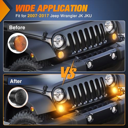 Nilight JK Front Turn Signals Light For 2007-2017 Wrangler JKU - color: JK 2007-2017 Turn Signals Light