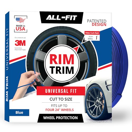 All-Fit Automotive Rim Trim – Fits Up to 4 24" Wheels (3/8″ Width - Blue) - color: Blue