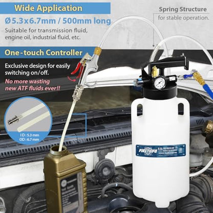 FIRSTINFO 8.5L Pneumatic ATF Refill Pump with 16 Filler Adapters - size: 8.5 Liter w/16pcs Adapter