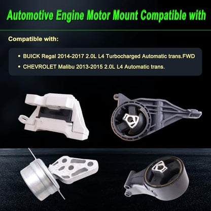 Engine Motor Mount fit Buick Regal 14-17 2.0L Turbo Auto Trans. FWD - size: 2014-2017 2.0L L4 Turbo Auto