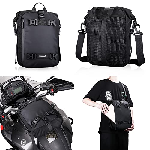 Rhinowalk Motor Saddle Bag Motorcycle Pannier Bag Waterproof Multifunctional Rear Rack Trunk Seat Bag (Black, 10L) - size: 10L