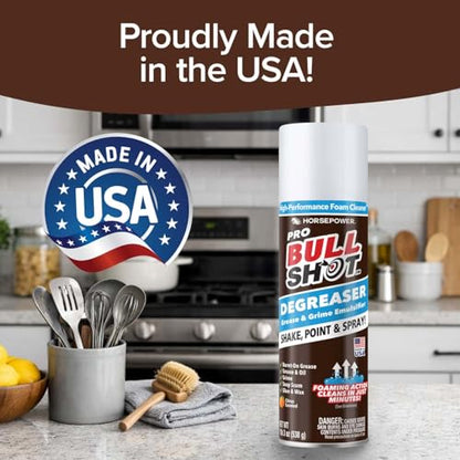 Bull Shot DEGREASER PRO, Heavy-Duty Foaming Grime Remover, Residue-Free 2PK - size: 19 Ounce (Pack of 2)
