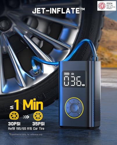 Fanttik X9 Pro Portable Tire Inflator for Compact Car, 1Min Fast Inflate - color: Black