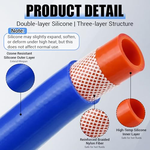 Outus 3/8" Id, 5ft Silicone Heater Hose,Coolant Radiator Hose, Blue, 1 - color: Blue, size: 3/8" ID, 5ft