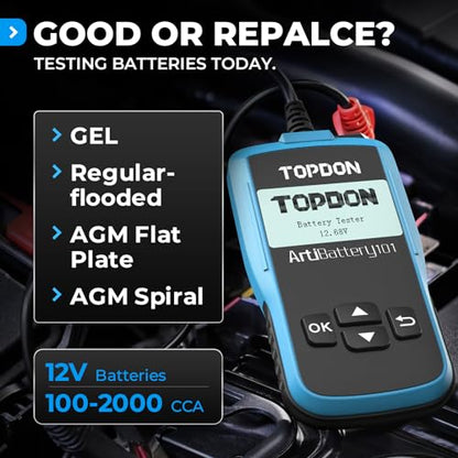 TOPDON AB101 Car Battery Tester 12V Load Tester on Cranking Charging System