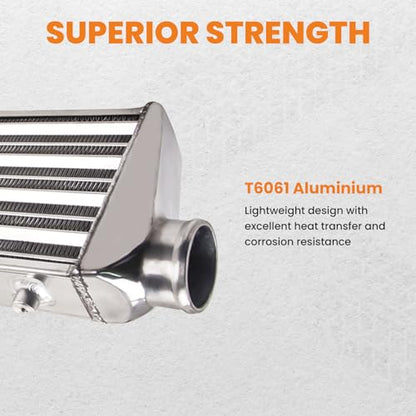 maXpeedingrods Universal Front Mount Intercooler 27" X 7" x 2.5" Tube & Fin 2.5" Inlet & Outlet Aluminum, Silver