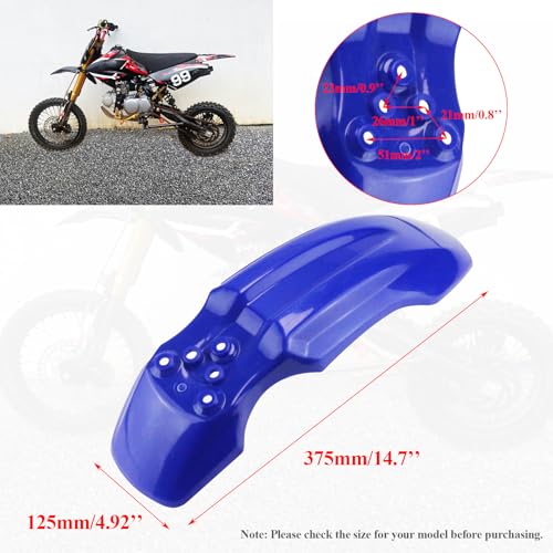 Plastic Front Wheel Mud Guard Motorcycle Fender Protector Blue - color: Blue