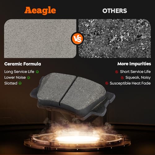 Rear Ceramic Brake Pads Set for Toyota Camry 2007-2023(2020-2021 Only fit FWD), Avalon 2008-2018, Matrix 2009-2013, RAV4 2006-2018, for Lexus 2007-2018 ES350 ES300h ES250h 4PCS