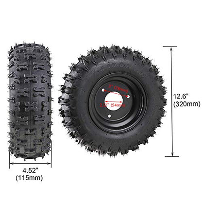 TDPRORear Axle Shaft Kit with 6" Front/Rear Wheels Tires Rims Brake Assembly and Chain & Sprocket Steering Knuckle Kit for Go Kart Quad Trike Drift Bikes