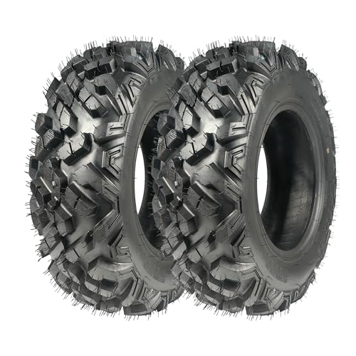 GarveeTech 25x8-12 ATV/UTV Tires 6PR All-Terrain Tires Heavy Duty for Trail/Mud/Rock, 2 Pack Tubeless - size: 25X8-12 2PCS, style: Pattern 1001