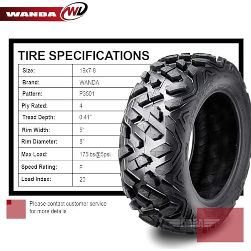 WANDA 2 ATV Tires 19x7-8 19x7x8 Bighorn Style - size: 19x7-8