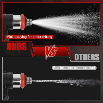0280158191 Fuel Injector Set of 6 Compatible with 2011-2017 Transit 3.7L - color: QMP-GN03108