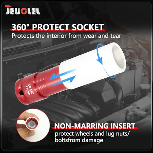 21mm 1/2"Drive Wheel Protector Impact Socket, Lug Nut Impact Socket - size: 21MM