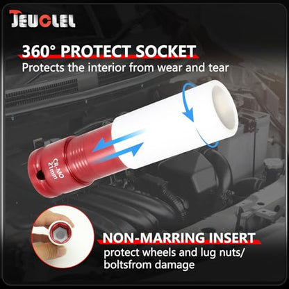 21mm 1/2"Drive Wheel Protector Impact Socket, Lug Nut Impact Socket - size: 21MM