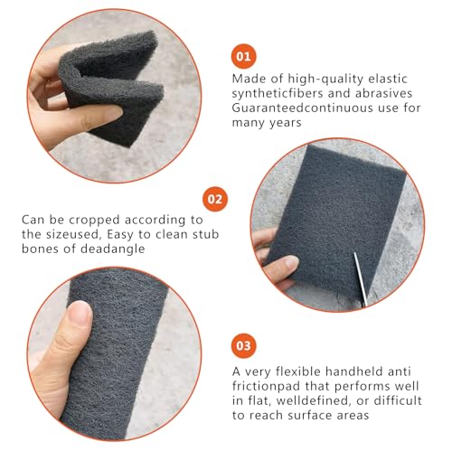 6" x 9" Gray & Maroon General Purpose Scuff Pads, 14 Pack Automotive Scratch Brite Pads for Sanding, Paint Prep, Restoration Tear-Resistant, Durable Non-Woven Abrasive Pads