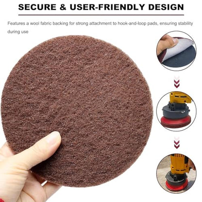 10 Pack 5" 120 Grit Non-Scratch Polishing Pad Hook & Loop Discs, Non-Abrasive Finishing Pads, Buff & Polish Finished Surfaces, Wood Oil & Wax Application, 5 Inch Orbital Sander Polishing Pad - style: 120 Grit