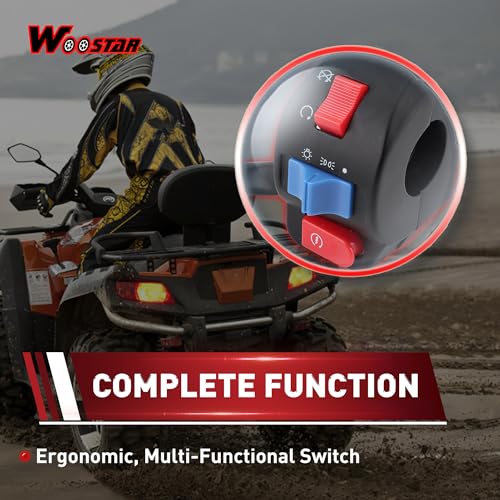 WOOSTAR 6 Wire 3 Function Right Handle Switch Replacement for 50cc 70cc 90cc 110cc 125cc Scooter Motorcycle - size: Right