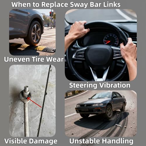 9.84-11.81'' 250-300 mm M10 Front Adjustable Aluminum Sway Bar Links Kit - size: 250-300 M10 Front