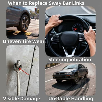 9.84-11.81'' 250-300 mm M10 Front Adjustable Aluminum Sway Bar Links Kit - size: 250-300 M10 Front
