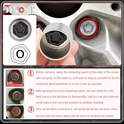 17PCS Wheel Locking Nut Key Kit Compatible with Land Rover