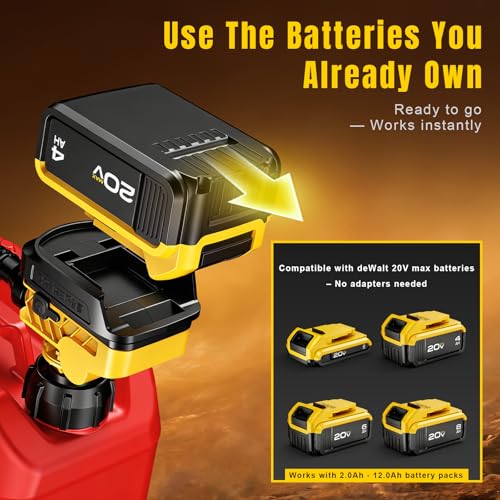 Fuel Transfer Pump for DeWalt 20V MAX Battery 3.7 GPM Cordless Gas Can Pump