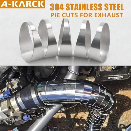A-KARCK 304 Stainless Steel Pie Cuts, 4'' Exhaust Pipe Laser Cut for Custom Exhaust System 5 Pcs - size: 4.0inch
