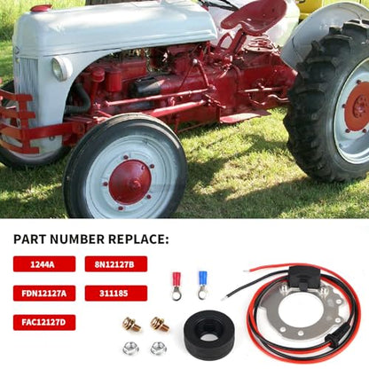 Ignitor Conversion Kit Compatible with Ford 4 Cylinder Tractors 2N 9N 8N 500-900 Series V4 12v Electronic Ignition Module Conversion Kit Replace 1244A