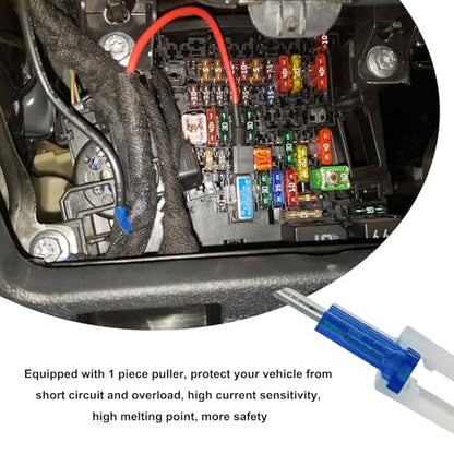 250PCS Car Fuses Assortment Kit, Low Profile Mini Blade Fuses (5A 7.5A 10A 15A 20A 25A 30A), Low Tall/STD Box Shaped Assorted Fuse, Automotive Fuses Kit for Car, Truck, RV, Boat