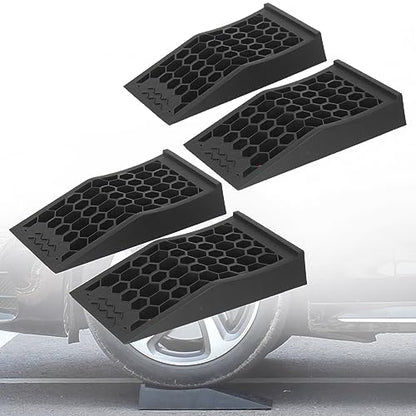 OULEME 2.44" Lift Low Profile Car Service Tire Ramp, 17"x9.5"x3.1", 4PK - size: L17" (4 Pack)