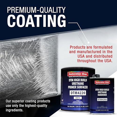 1.25 Gallon 2K High Build Primer Automotive Paint Kit - 1 Gal. White - color: White, size: 128 Fl Oz (Pack of 1)