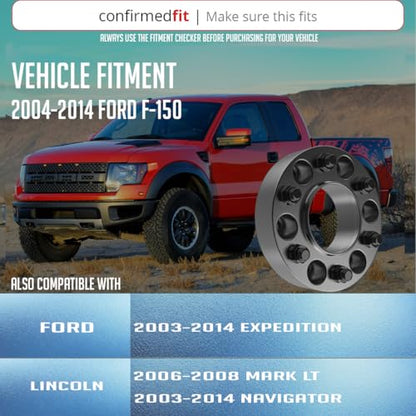 Wheel Accessories Parts 2 Pcs Hub Centric Wheel Spacers 6 on 135mm 6x135mm 2.00 Inch Thick 87.1mm Hub M14X2 14x2 Thread Stud Fits Ford F-150 Expedition ｜ Lincoln Navigator Mark LT - size: 2.00" Thick - 2 Pack, style: 2001-14 F150 Expedition