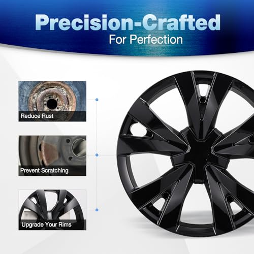 16inch Hubcaps Wheel Covers for 2016-2026 Honda Civic Sedan - color: Black