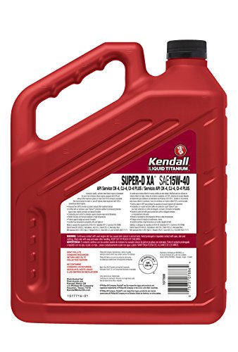 Kendall 1077886 Diesel Engine Oil (Super-D XA Premium Synthetic Blend API CK-4 with Liquid Titanium 15W40-1 Gallon), 128 fl. oz, 1 Pack